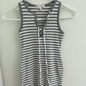 White & Grey striped dress